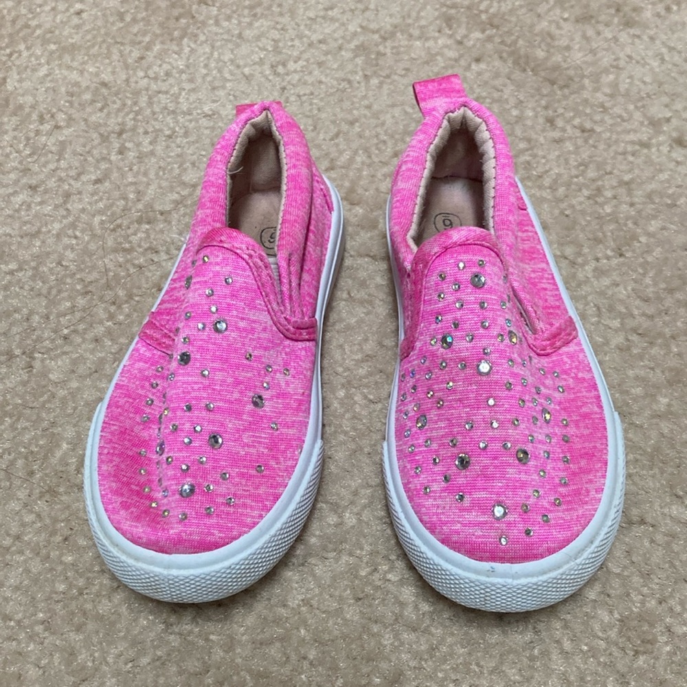 Pink Rhinestones Swiggles Slip-On Mules Shoes Toddler Girls Size 6